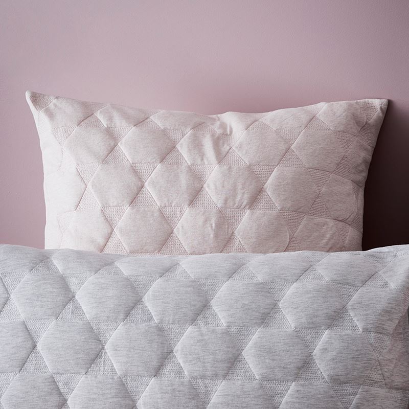 Cordon Quilted Jersey Quilt Cover Pink