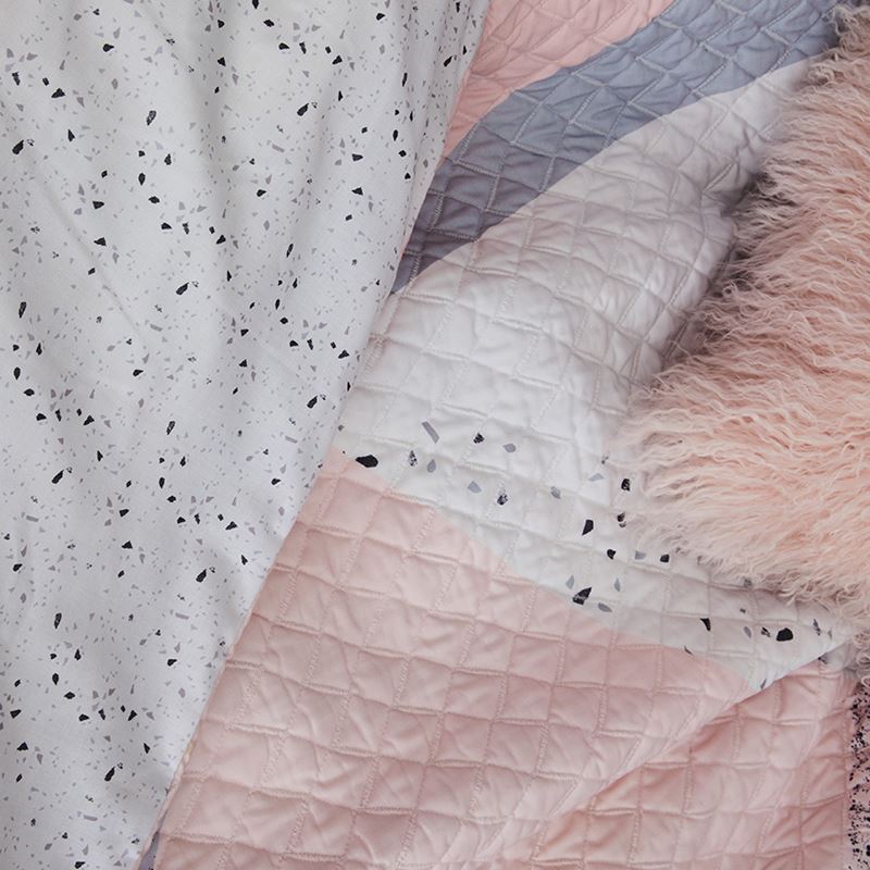 Remi Quilted Quilt Cover in Blush