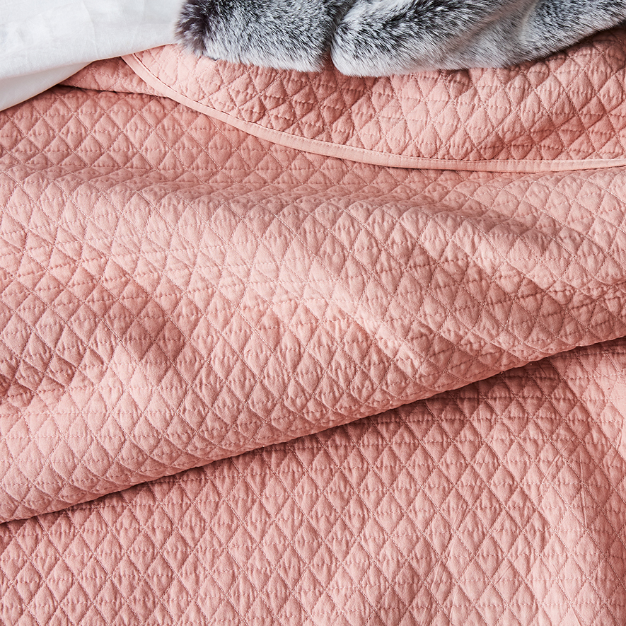 Bristol Quilted Coverlet in Blush Adairs