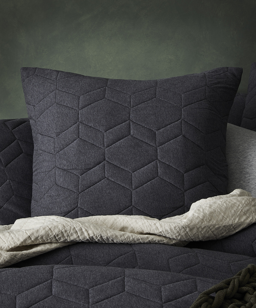 Hampton Bamboo Jersey Coal Quilted Quilt Cover Separates Adairs