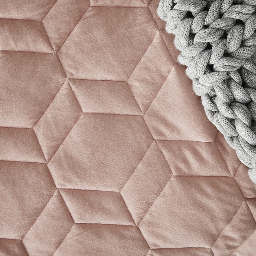 Hampton Bamboo Quilted Quilt Cover Dusty Pink Adairs