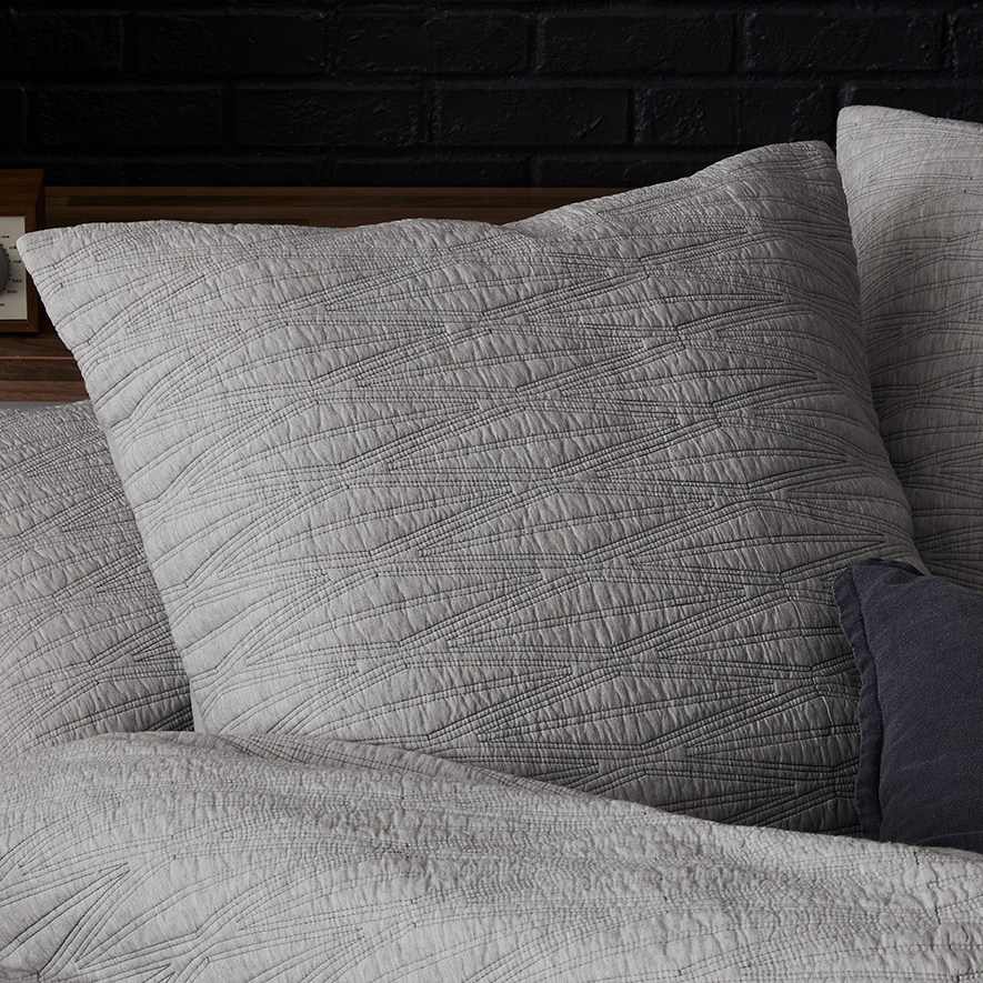 Lewis Quilted Quilt Cover Marle Grey Adairs