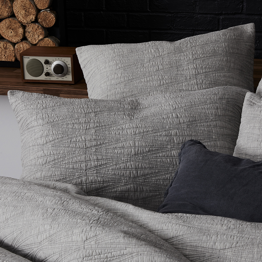 Lewis Quilted Quilt Cover Marle Grey Adairs