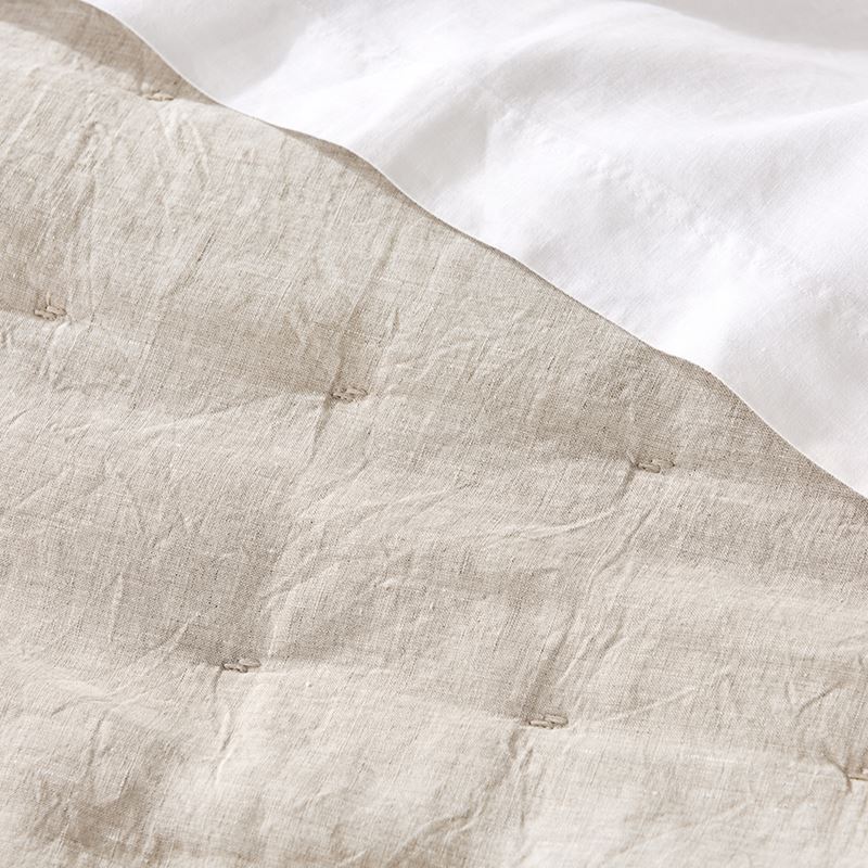 Vintage Washed Linen Quilted Quilt Cover Linen