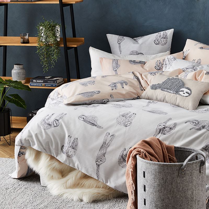 Sidney Quilt Cover Set in Grey