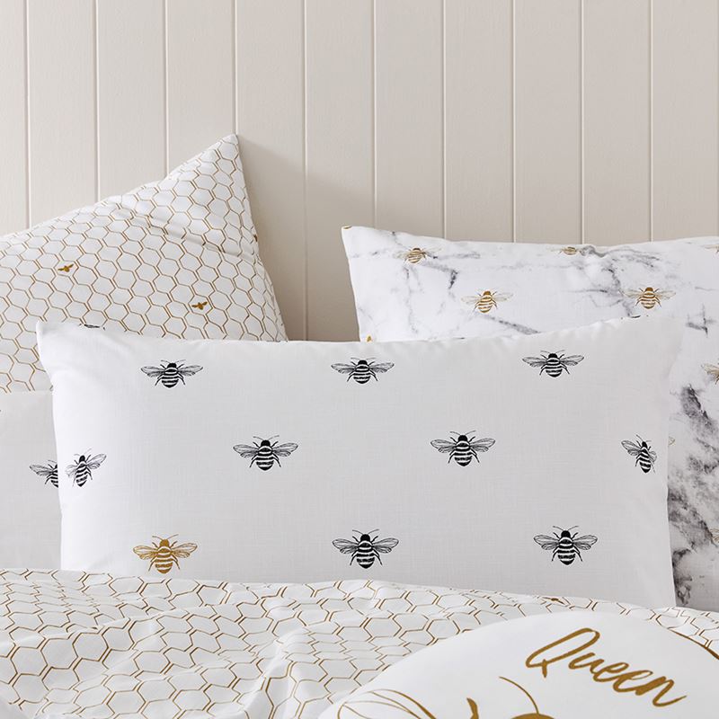 Queen Bee White Quilt Cover Set