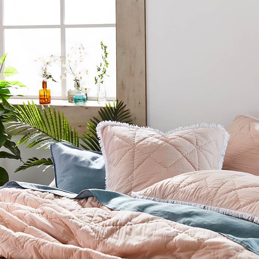 Amelie Quilted Pale Pink Quilt Cover Adairs