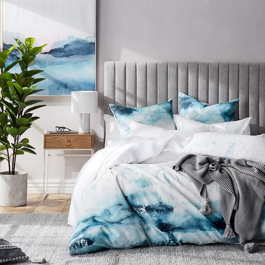 Harmony Aqua Quilt Cover Set Adairs