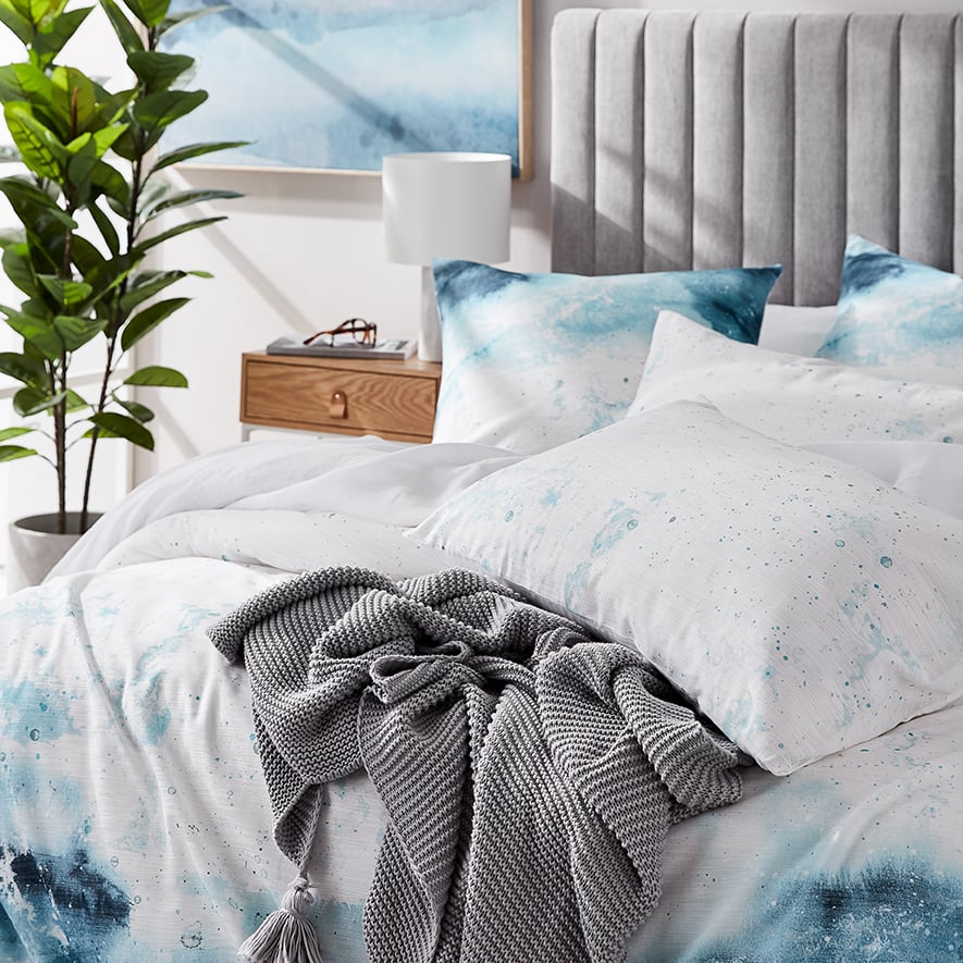 Harmony Aqua Quilt Cover Set Adairs