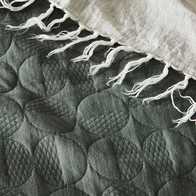 Seoul Jersey Quilted Olive Quilt Cover