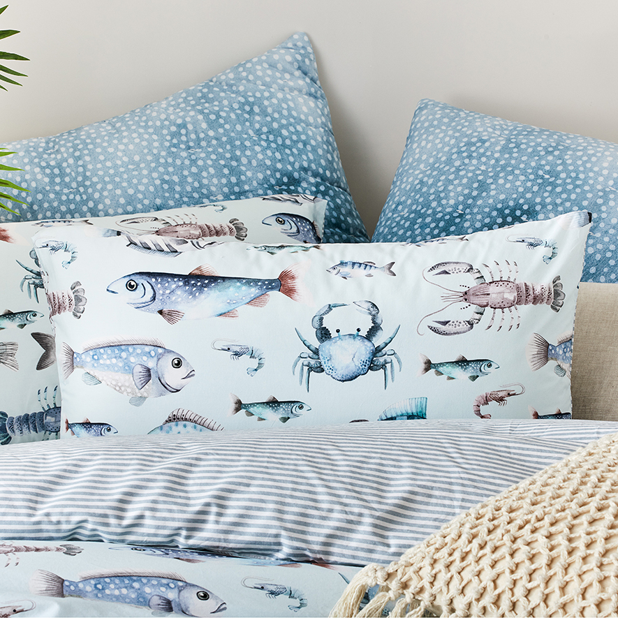 Pacific Quilt Cover Set Aqua Adairs