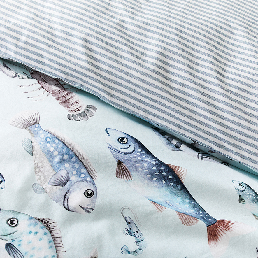 Pacific Quilt Cover Set Aqua Adairs