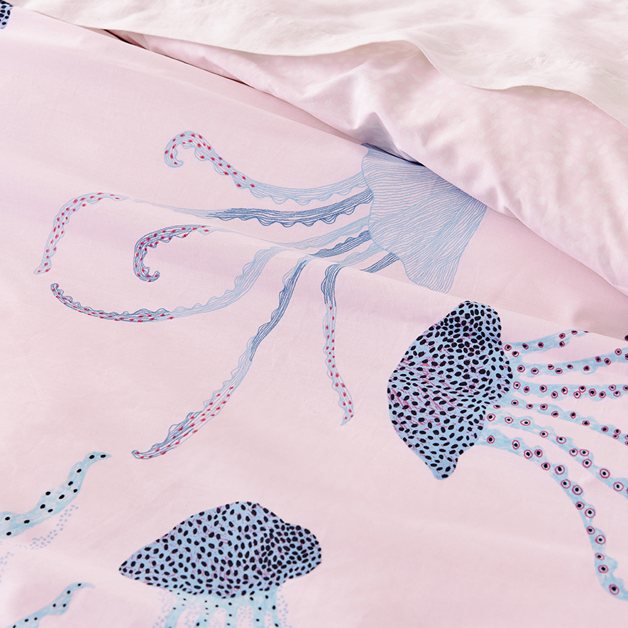 Jellyfish Quilt Cover Set Pink Adairs