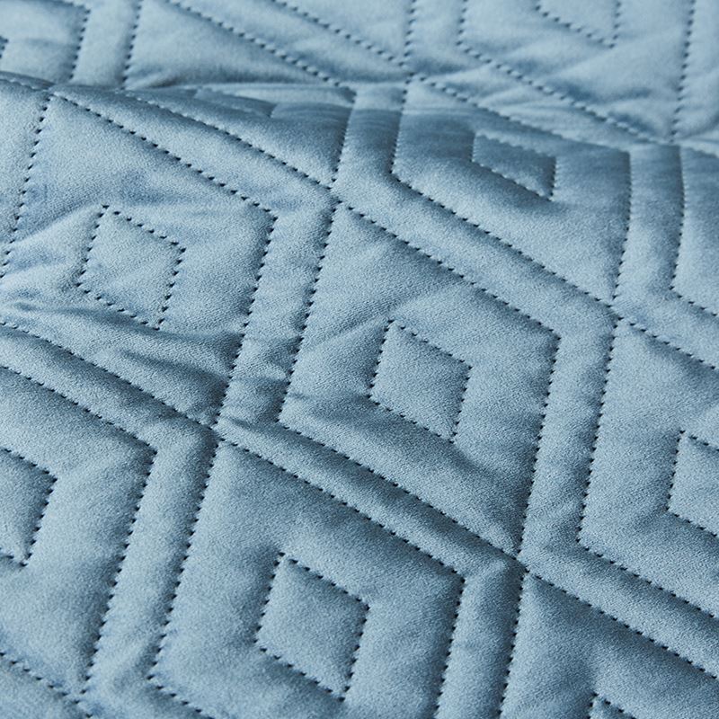 Aura Quilted Velvet Quilt Cover Air Force Blue