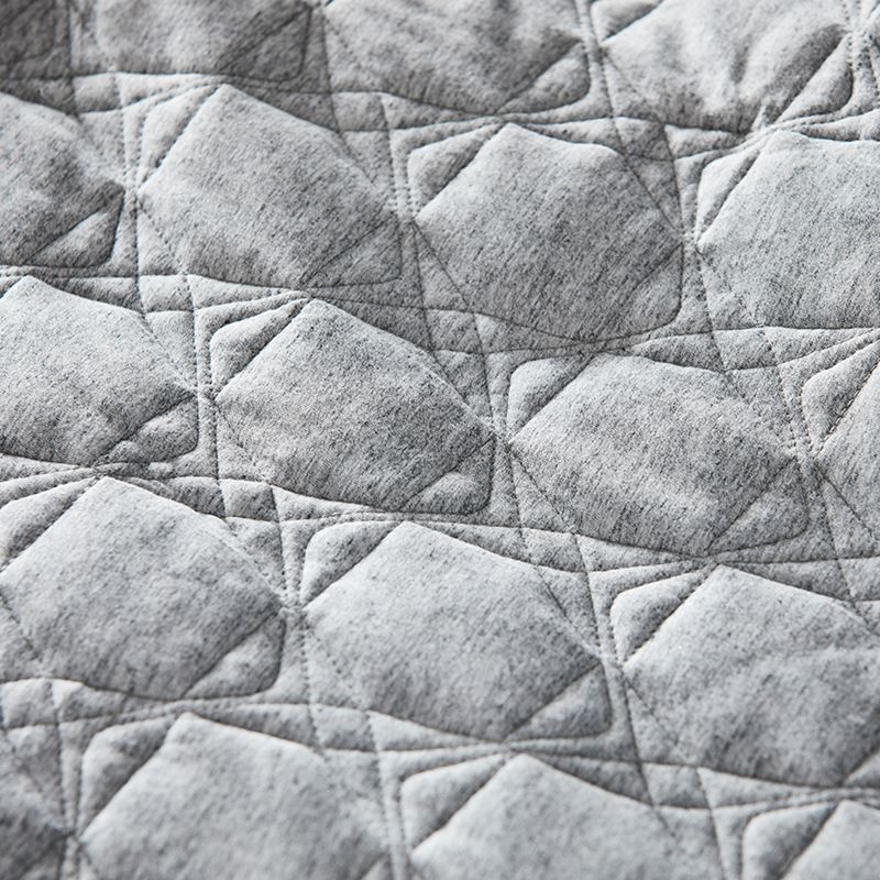 Fargo Quilted Marle Grey Bamboo Cotton Jersey Quilt Cover