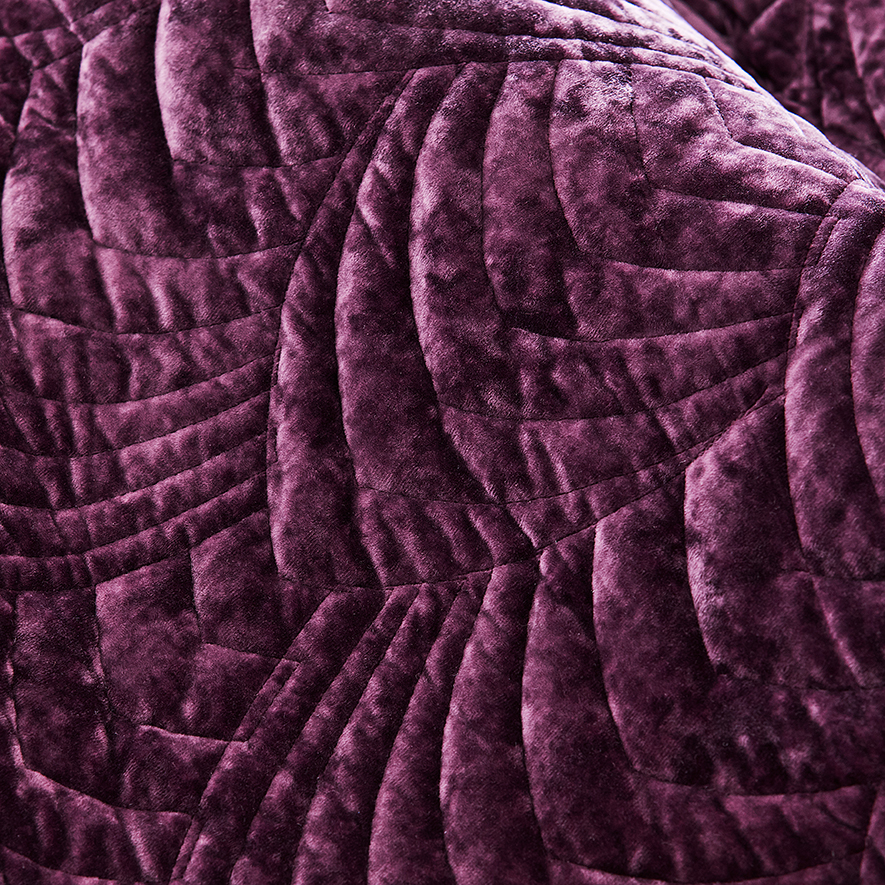 Carraway Quilted Velvet Plum Quilt Cover Adairs