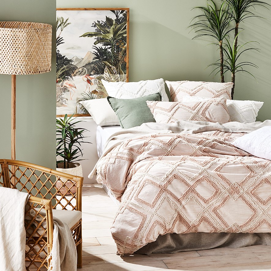 Bonnie Chenille Blush Quilt Cover Separates Adairs