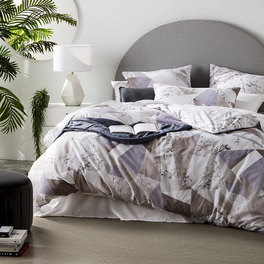 Verona Marble Pewter Quilt Cover Set Adairs