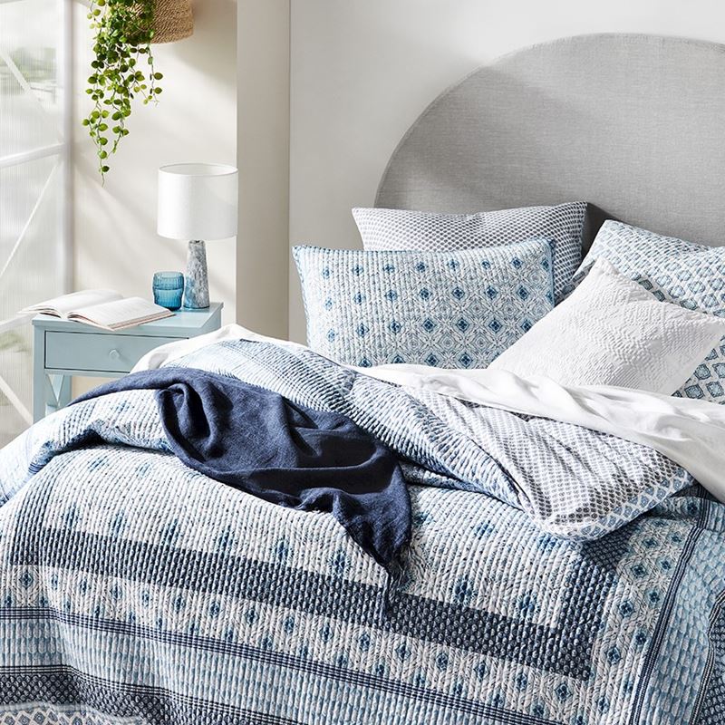 Indu Blue Quilted Quilt Cover