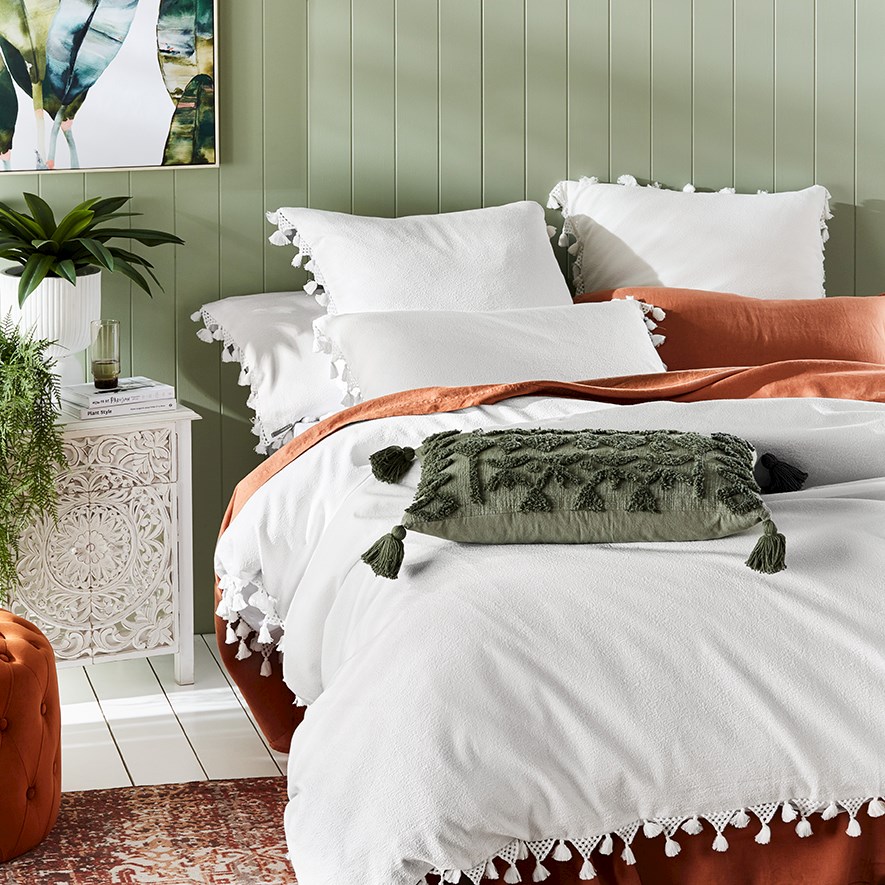 Farrow Tassel Creme Quilt Cover Adairs