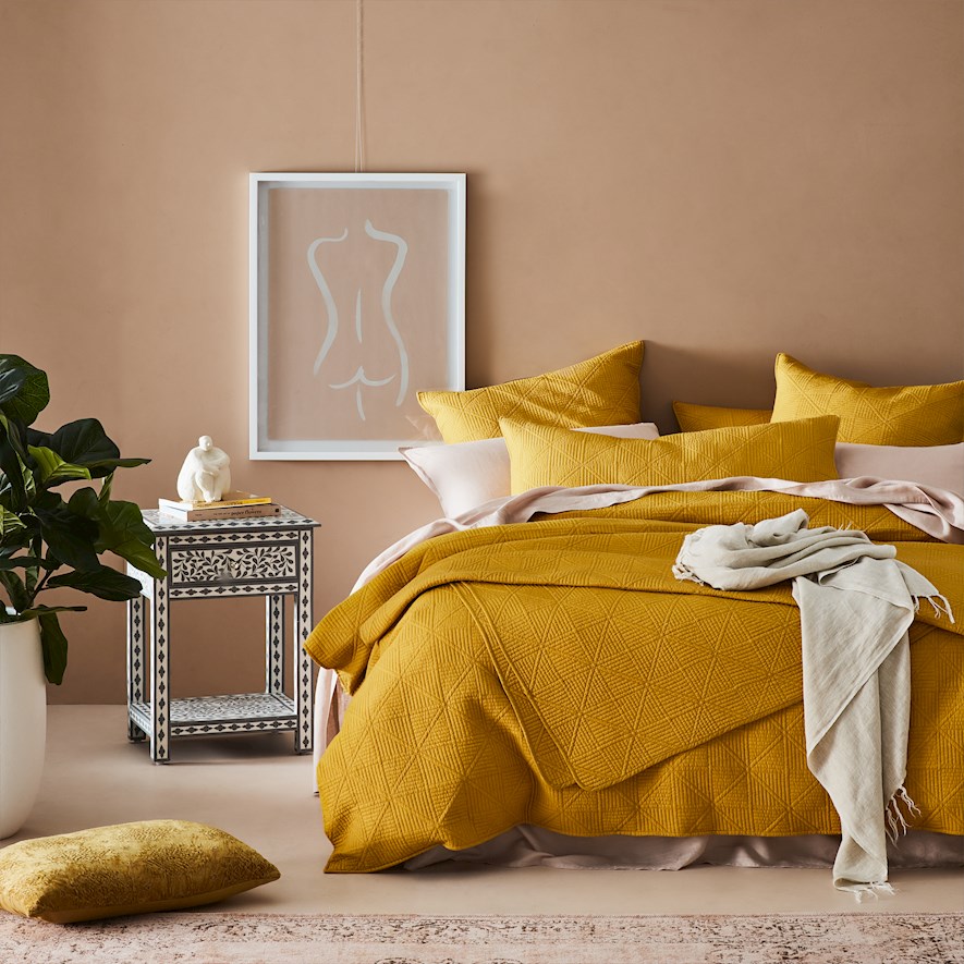 Adairs yellow quilt clearance cover