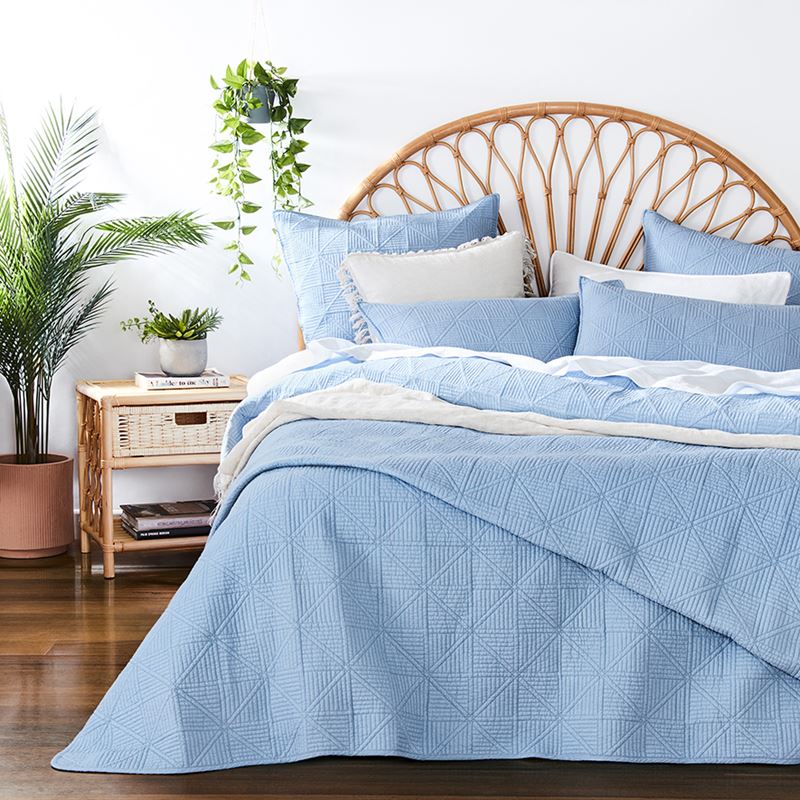 Prism Quilted Sky Blue Coverlet