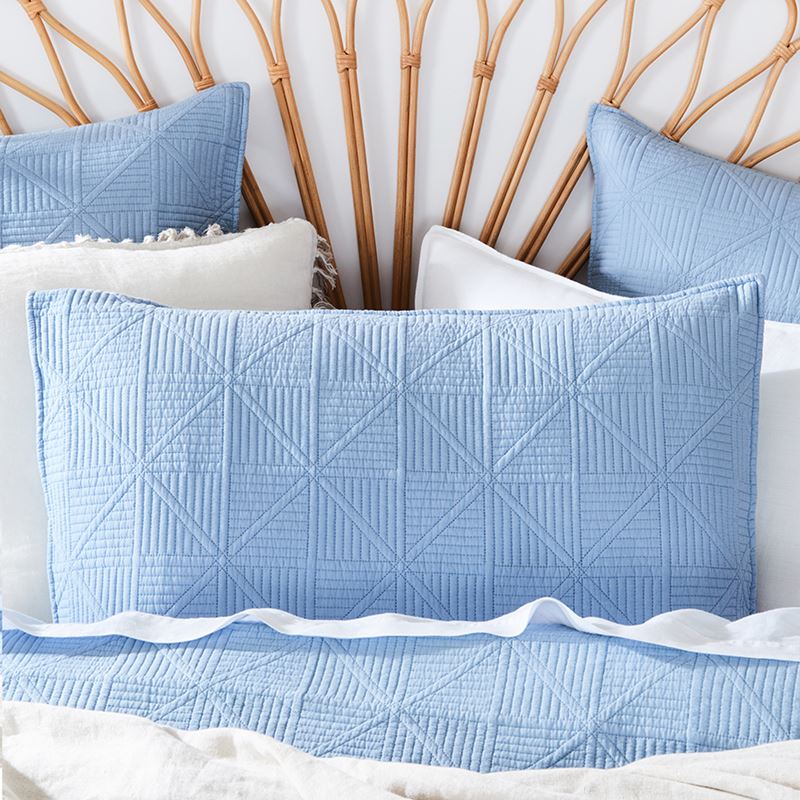 Prism Quilted Sky Blue Coverlet