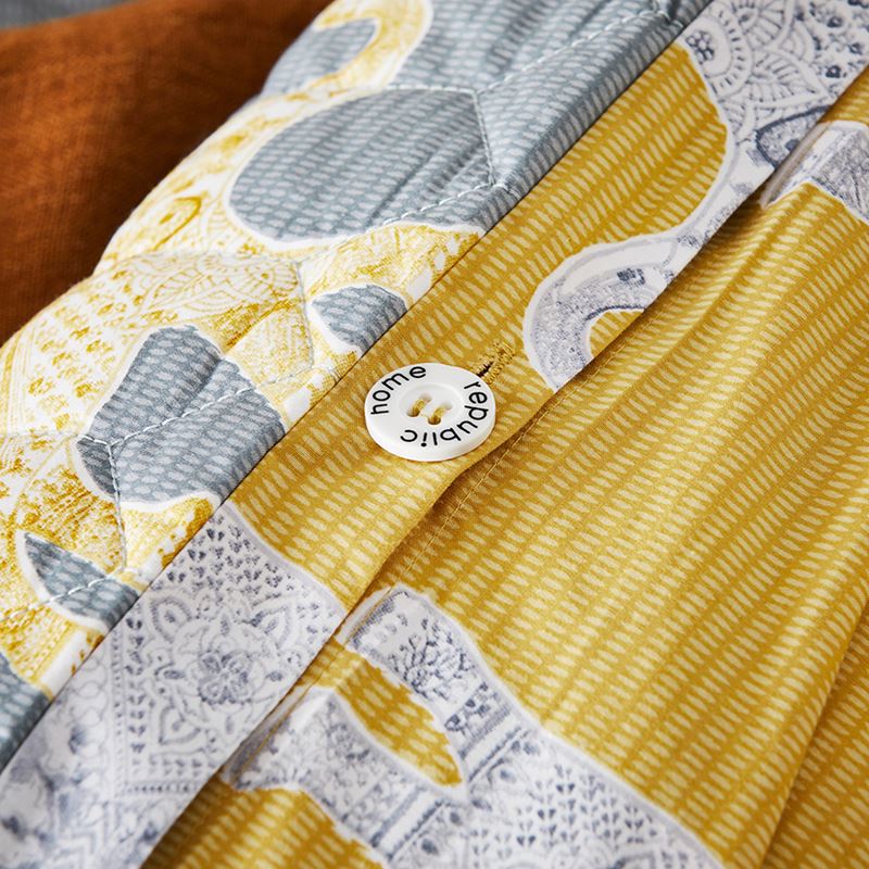 Mali Quilted Mustard Quilt Cover