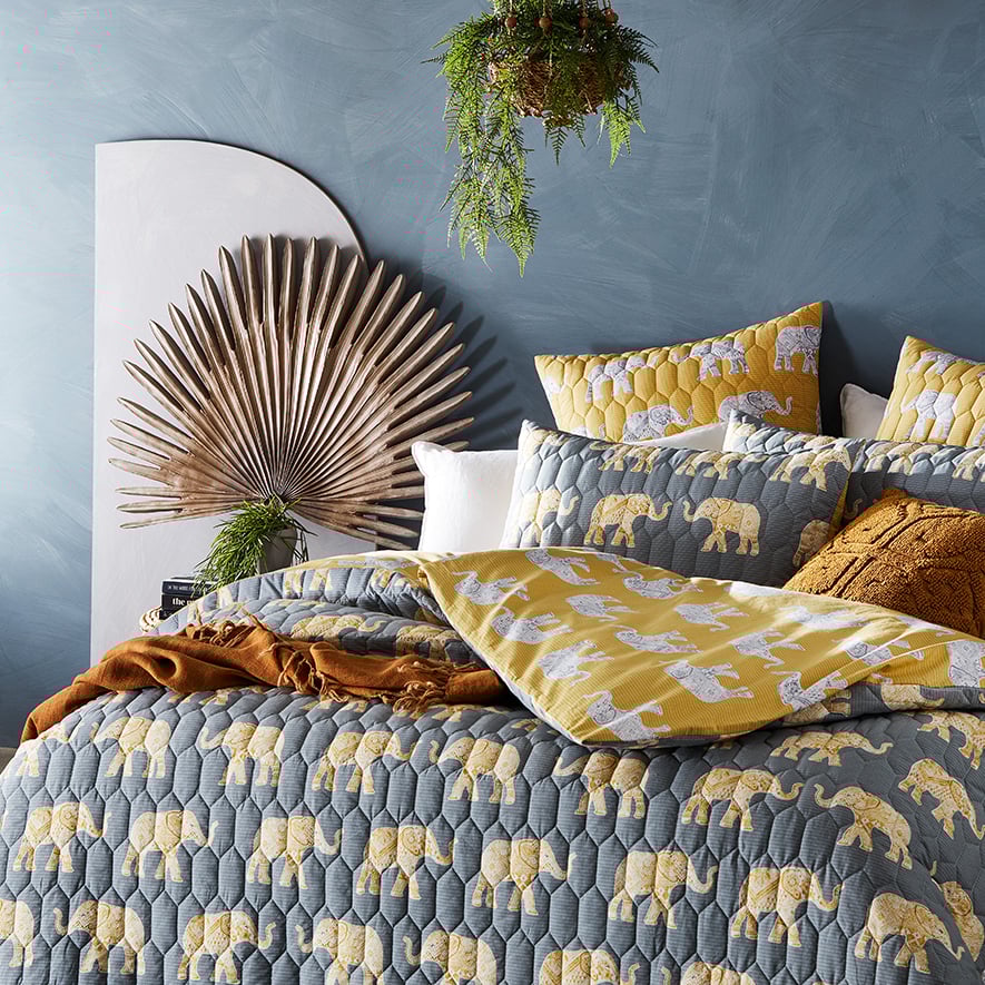 Mali Mustard Quilted Quilt Cover Separates Adairs