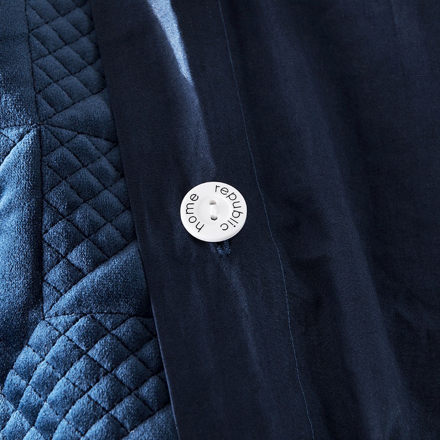 Gemini Quilted Navy Velvet Quilt Cover Adairs