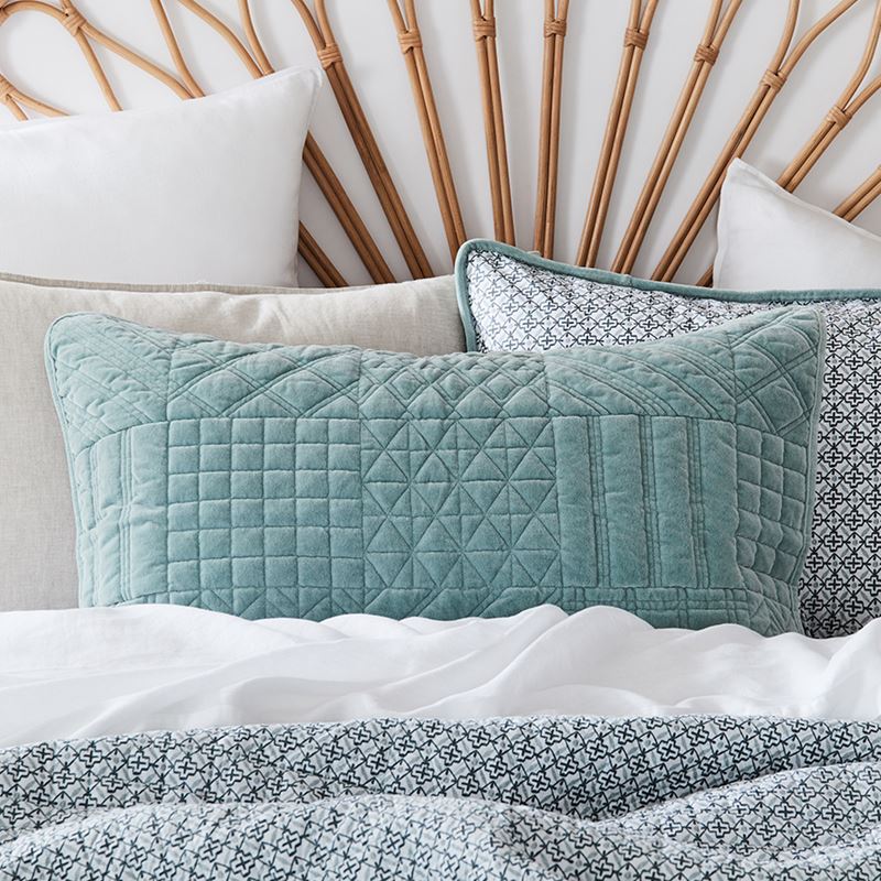 Connie Velvet Mint Quilted Coverlet Separates | Adairs