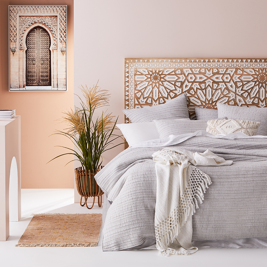 Hayman Quilted Soft Grey Quilt Cover Adairs