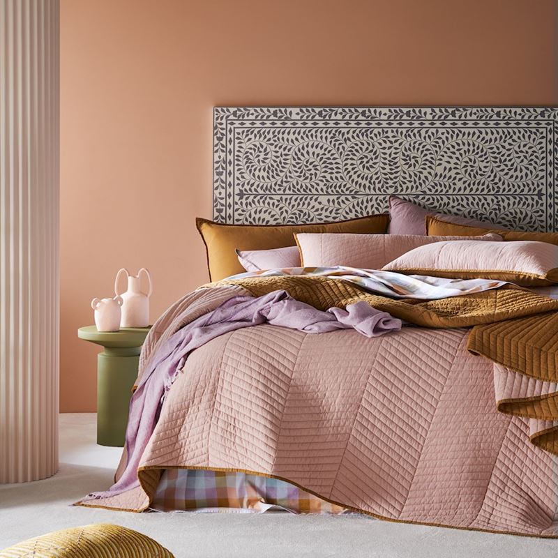 Roma Quilted Misty Rose Coverlet