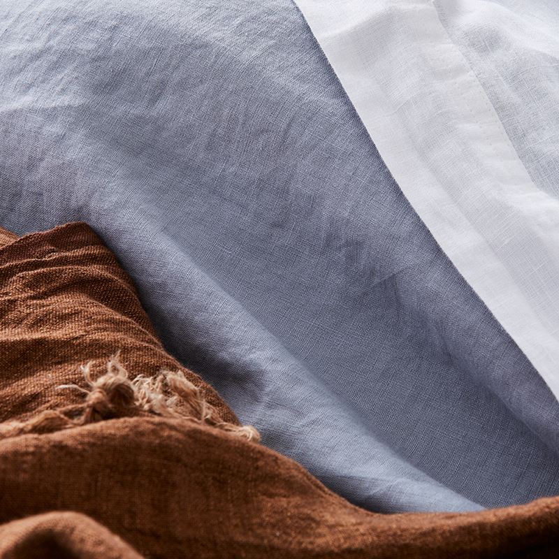 Vintage Washed Linen Blue Dust Quilt Cover