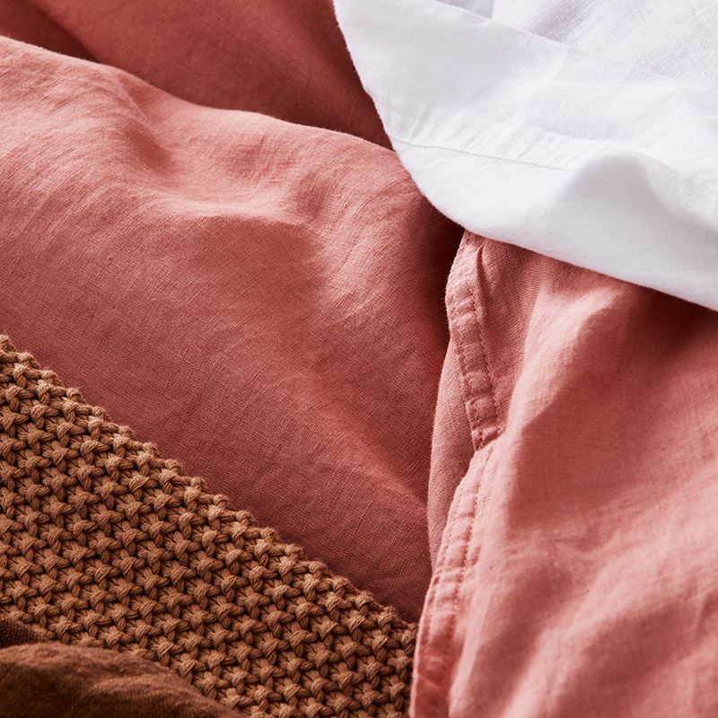 Vintage Washed Linen Rouge Quilt Cover