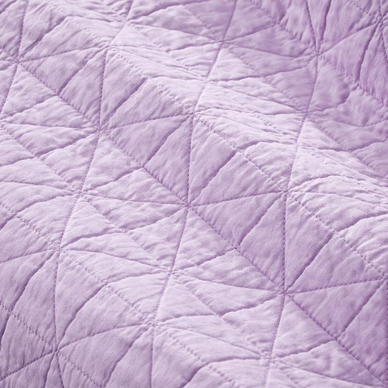 Vintage Washed Linen Pastel Lilac Coverlet