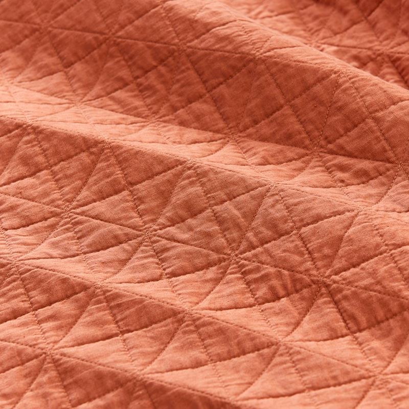 Vintage Washed Linen Brick Quilted Quilt Cover