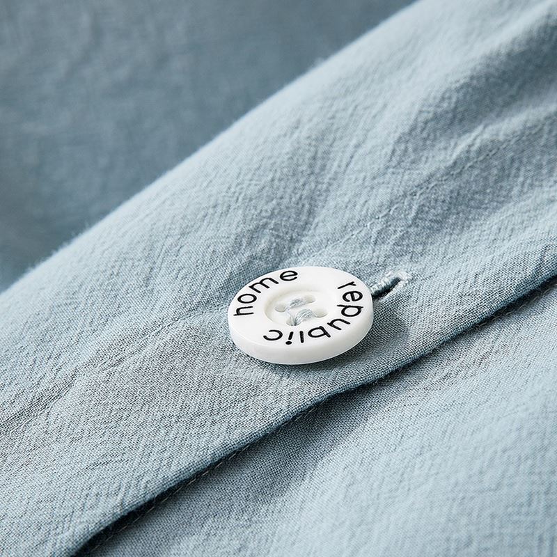 Stonewashed Cotton Blue Grey Quilt Cover + Pillowcases
