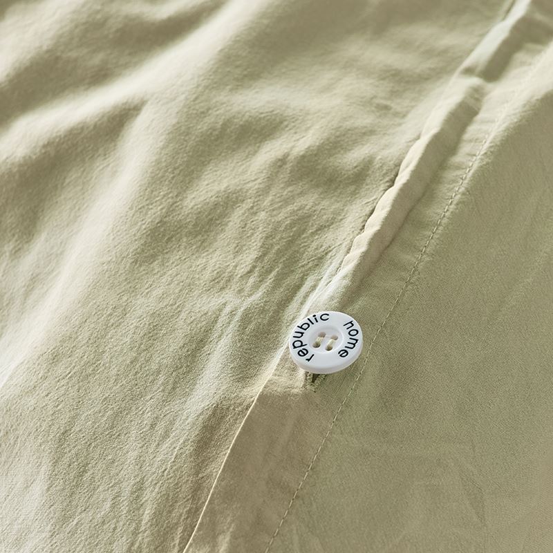 Stonewashed Cotton Soft Khaki Quilt Cover