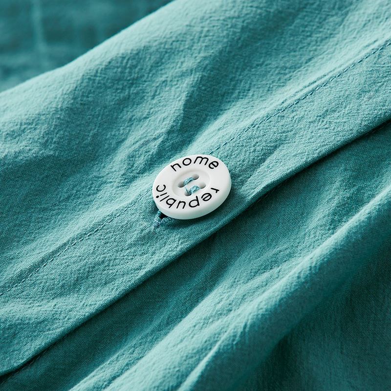 Stonewashed Cotton Teal Quilt Cover