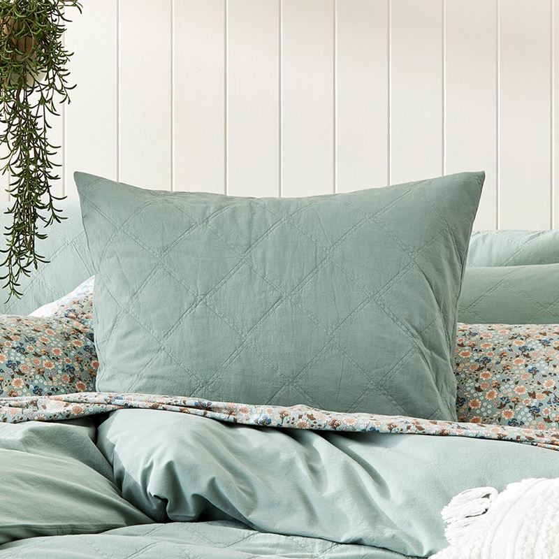 Stonewashed Cotton Gumleaf Quilted Coverlet Separates