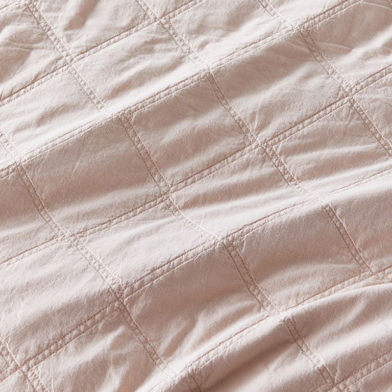 Stonewashed Cotton Nude Quilted Coverlet