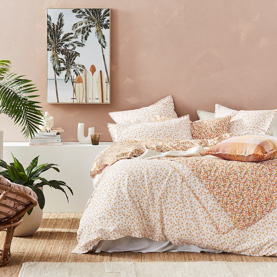 Stonewashed Printed Cotton Golden Daisy Quilt Cover Separates Adairs