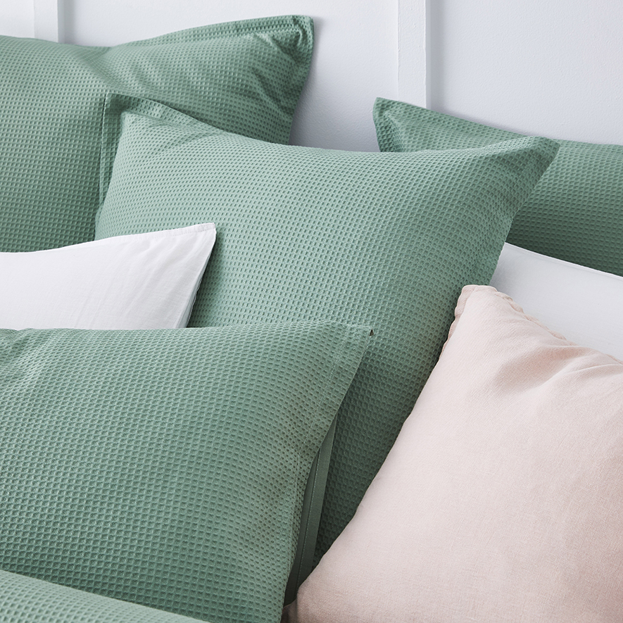 Tribeca Waffle Quilt Cover Set Aloe Adairs