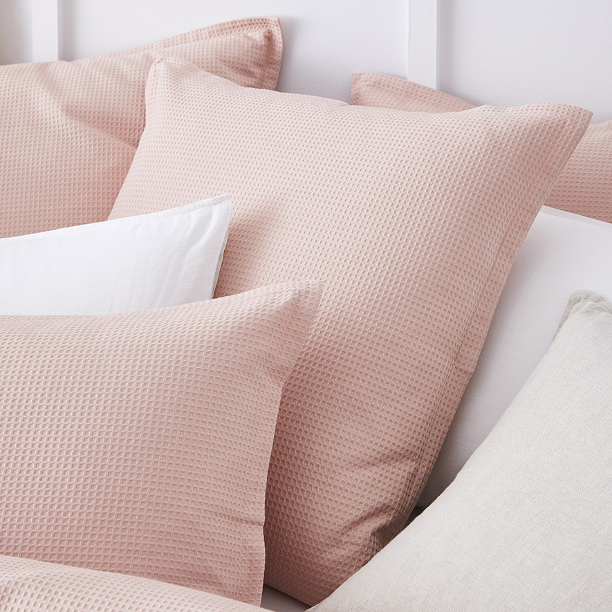 Tribeca Waffle Quilt Cover Set Rose Adairs