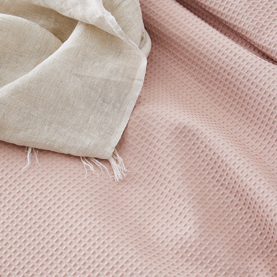Tribeca Waffle Quilt Cover Set Rose Adairs