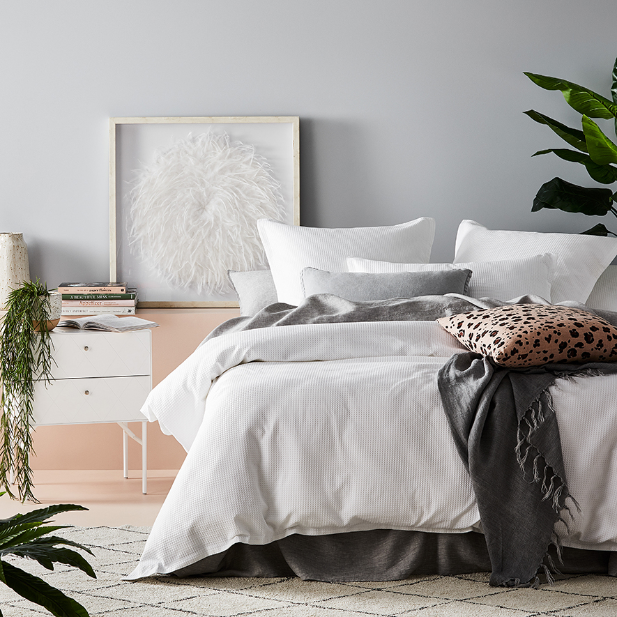 Tribeca Waffle Quilt Cover Set White Adairs