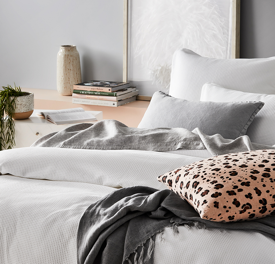 Tribeca Waffle Quilt Cover Set White Adairs