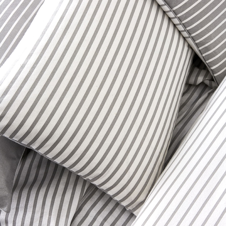Grey Stripe Flannelette Quilt Cover Set + Separates Adairs