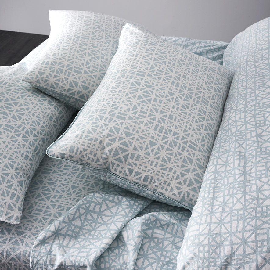 Maze Flannelette Quilt Cover Set Blue Adairs